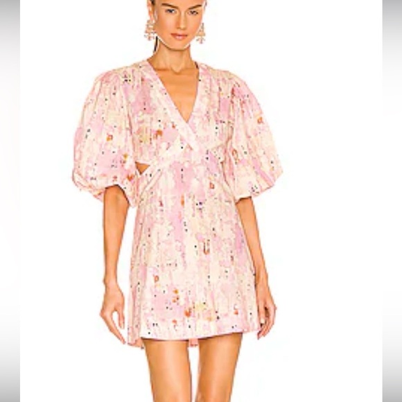 RARE Alexis Linea Cutout Dress in Rainwater Quartz Pink Mini Dress - Picture 4 of 6